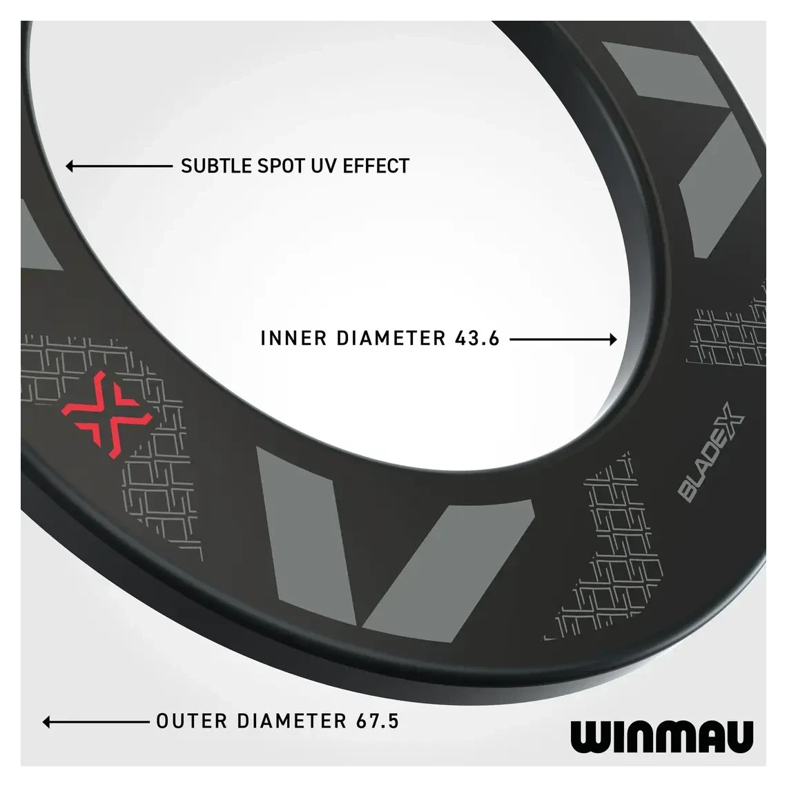 Winmau Blade X Dartboard Surround - Black & Red - Image 2
