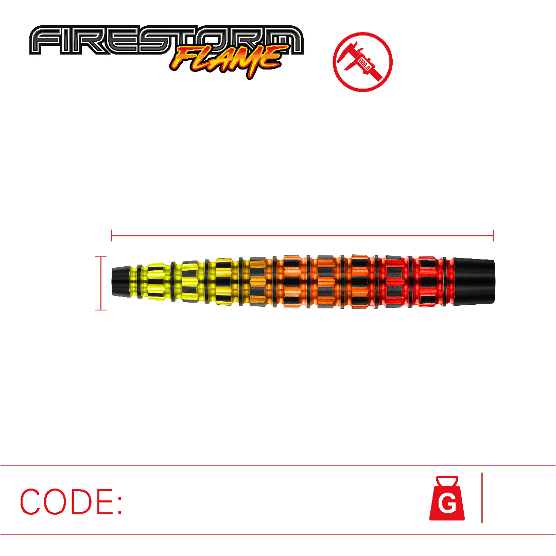 Winmau Firestorm Flame 90% Tungsten Alloy Dart 23g - Image 4