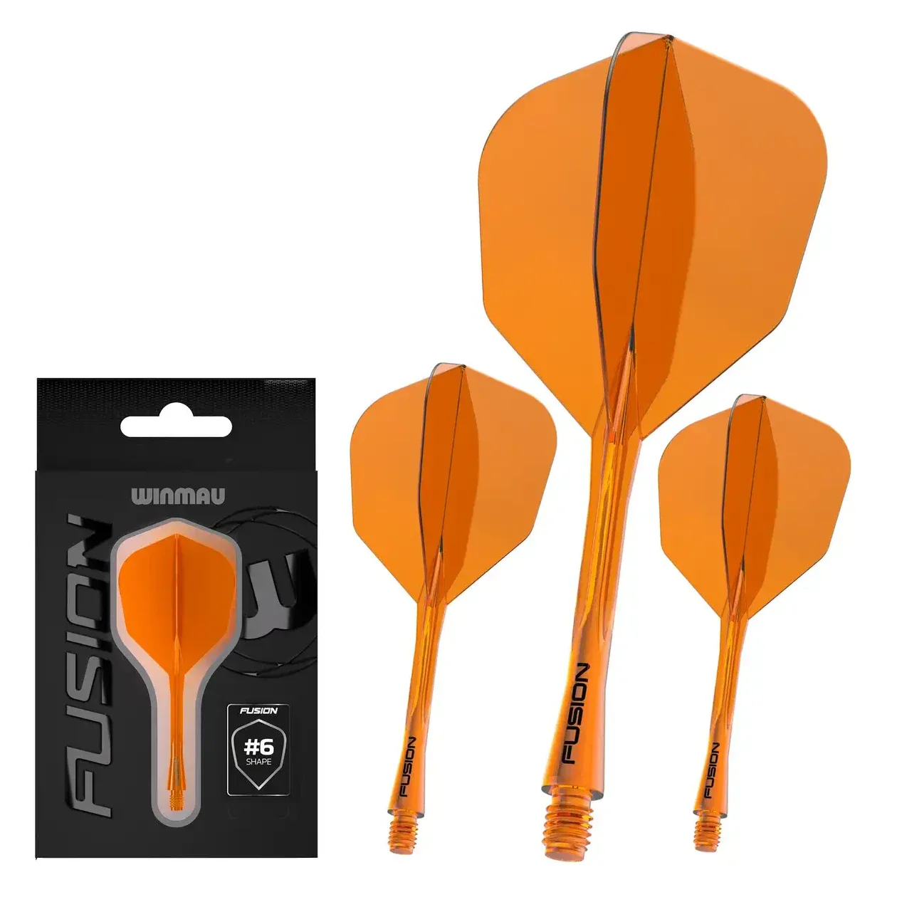Winmau Fusion Integrated Flight & Shaft #6 Transparent Orange - Image 2