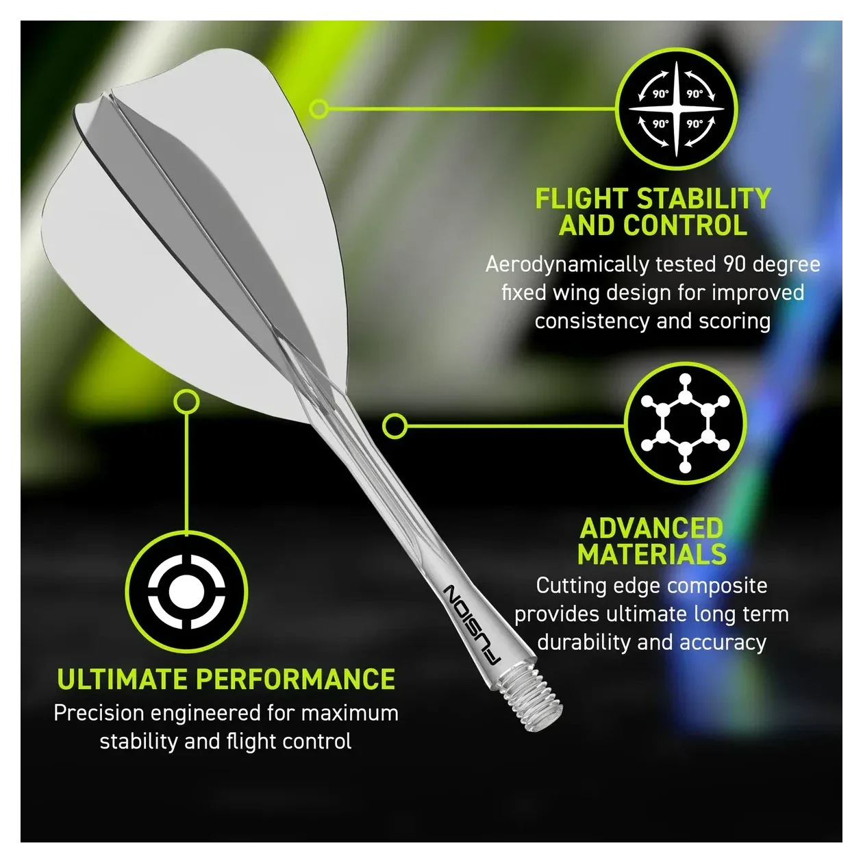 Winmau Fusion Integrated Flight & Shaft #6 Transparent Solid White - Image 4
