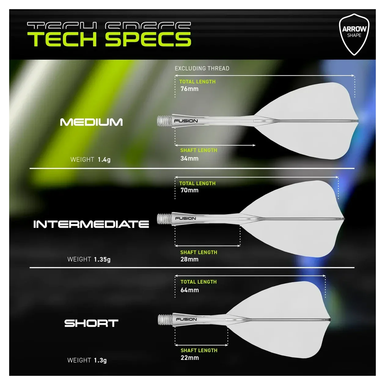 Winmau Fusion Integrated Flight & Shaft #6 Transparent Solid White - Image 5