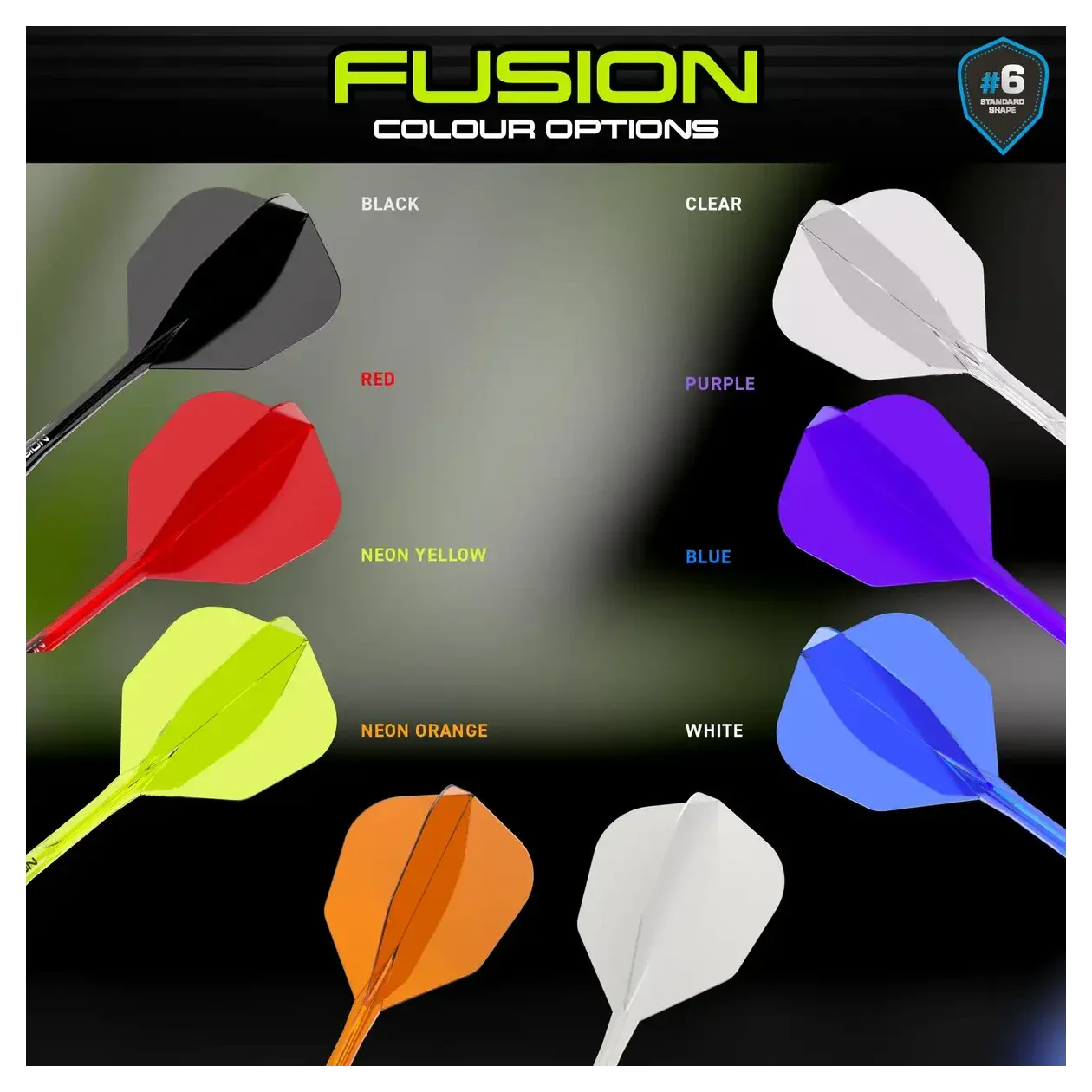 Winmau Fusion Integrated Flight & Shaft #6 Transparent Solid White - Image 7