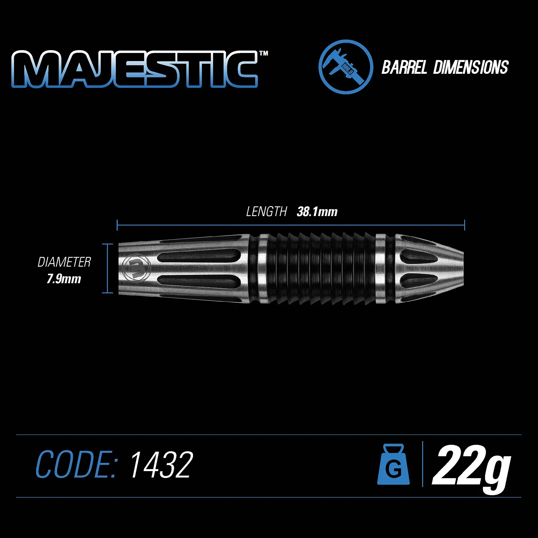 Winmau Majestic 26g Darts - Image 2