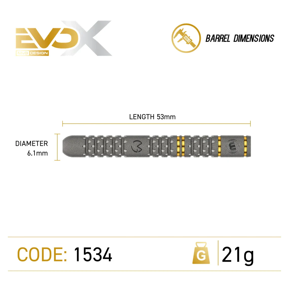 Winmau MvG Michael Van Gerwen EvoX 21g Darts - Image 4